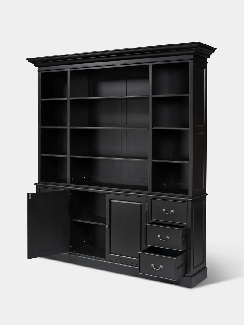 Boekenkast Open 220cm Zwart