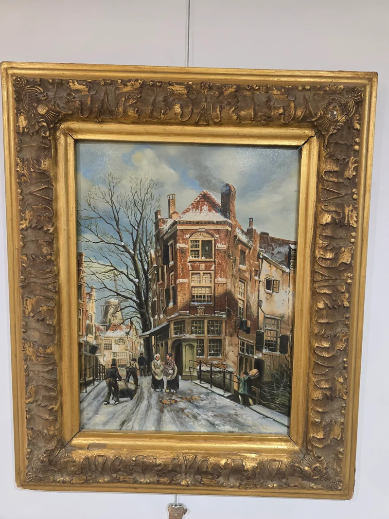 Tableau – Scène de rue hollandaise sous la neige