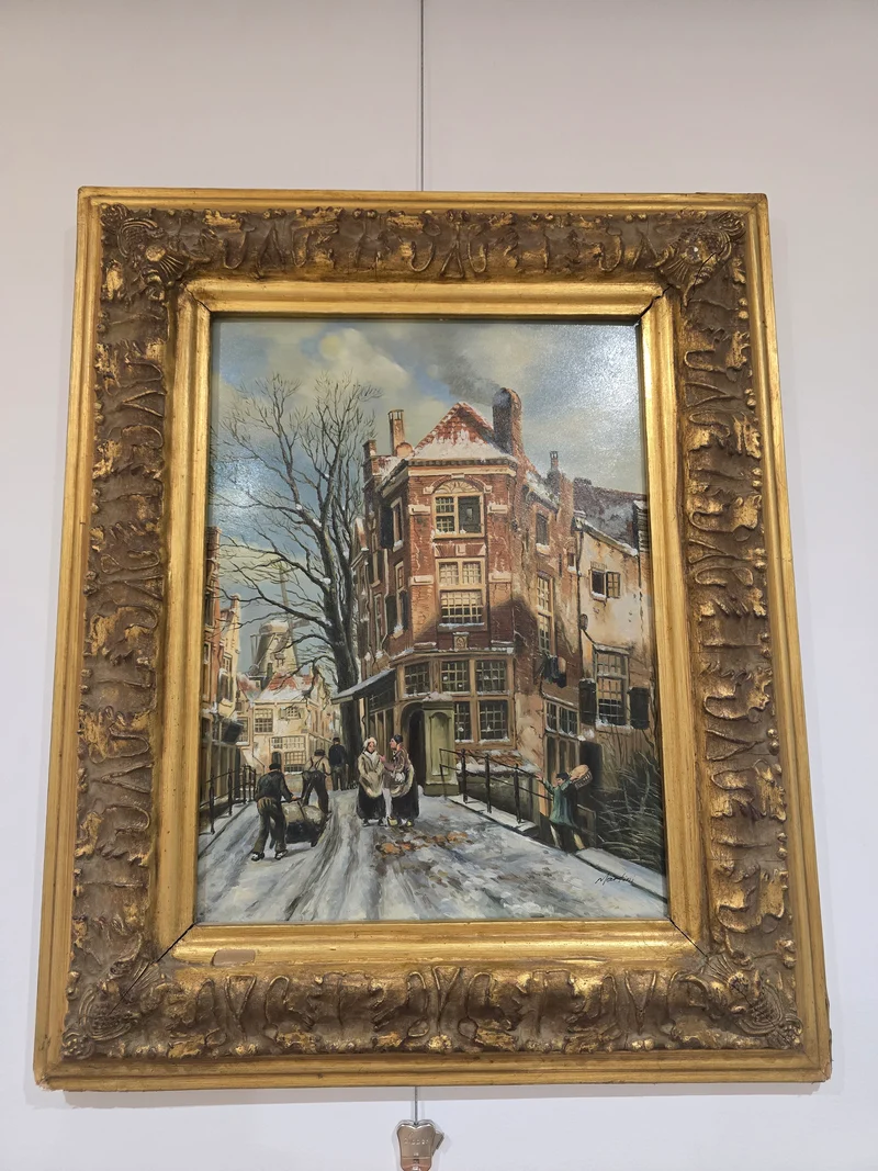Tableau – Scène de rue hollandaise sous la neige
