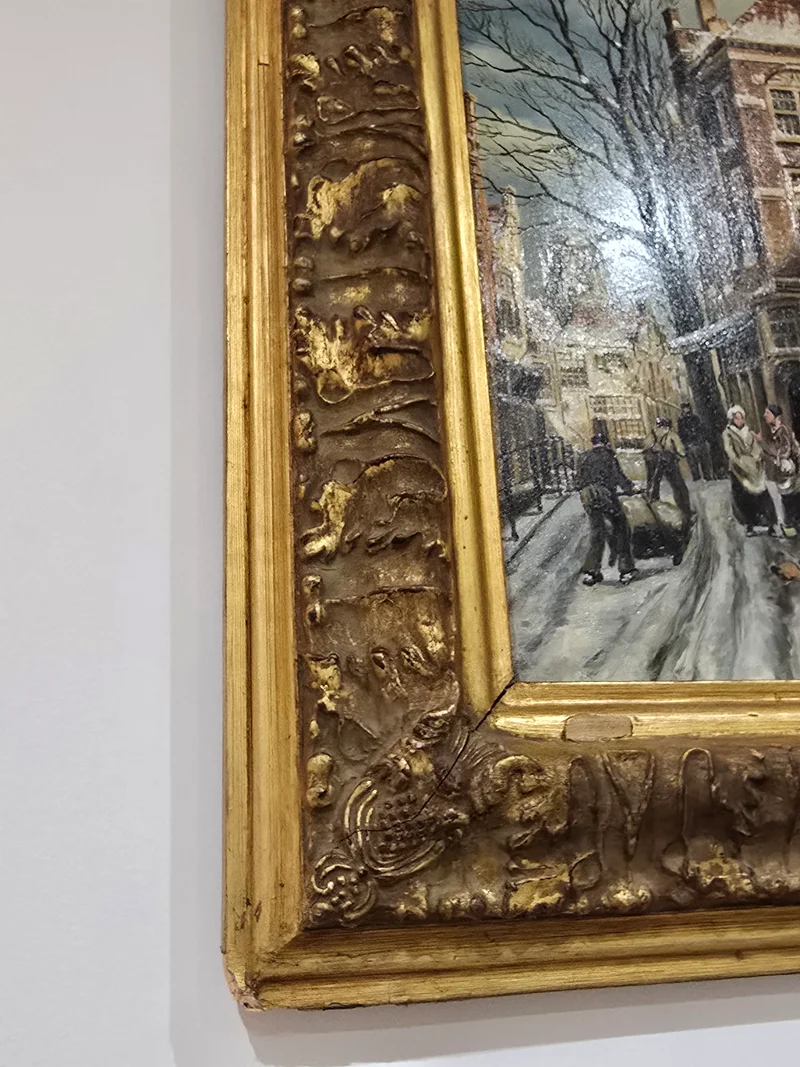 Tableau – Scène de rue hollandaise sous la neige