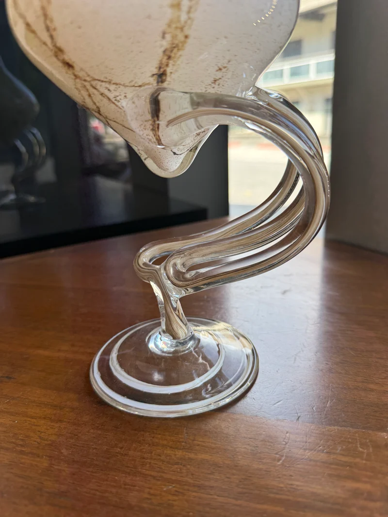 Lampe à huile sculpturale « Jellyfish » en verre soufflé marbré – Józefina Krosno, Pologne (c. 1980)