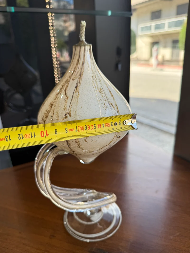 Lampe à huile sculpturale « Jellyfish » en verre soufflé marbré – Józefina Krosno, Pologne (c. 1980)