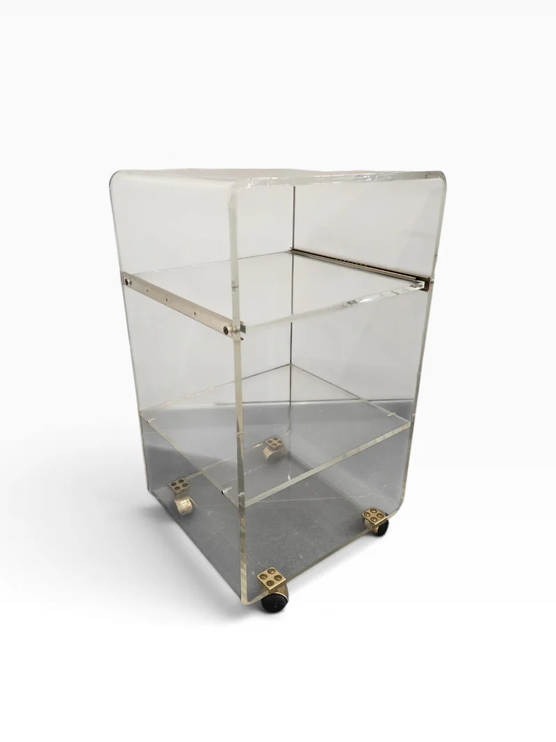 Desserte roulante en plexiglas – Marais International – années 1970-1980