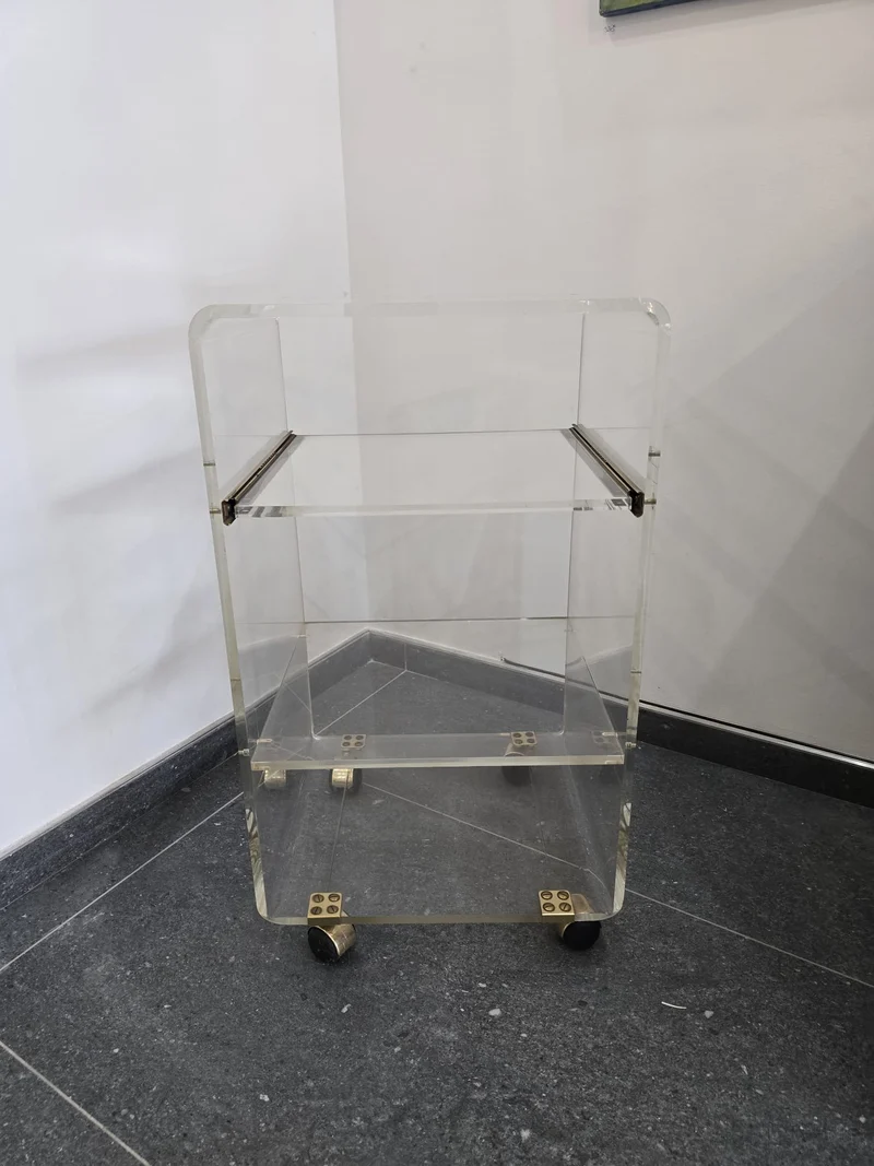 Desserte roulante en plexiglas – Marais International – années 1970-1980