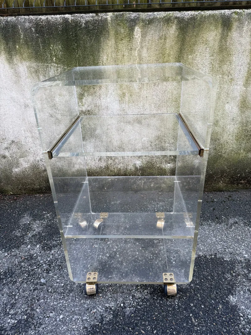 Desserte roulante en plexiglas – Marais International – années 1970-1980