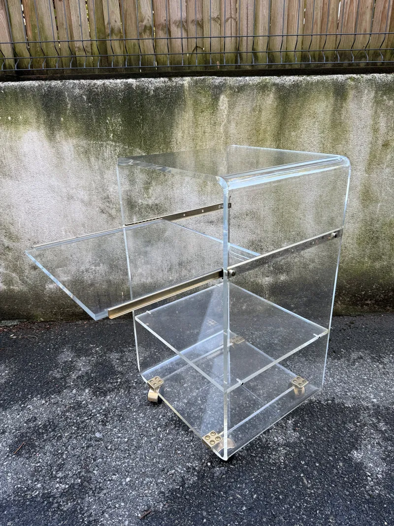 Desserte roulante en plexiglas – Marais International – années 1970-1980