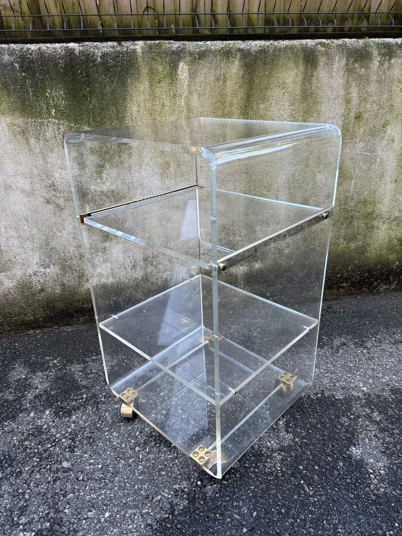 Desserte roulante en plexiglas – Marais International – années 1970-1980
