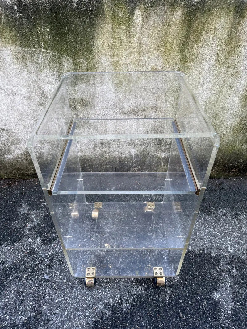Desserte roulante en plexiglas – Marais International – années 1970-1980