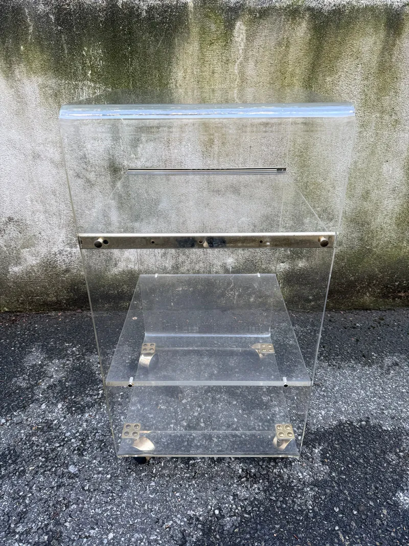 Desserte roulante en plexiglas – Marais International – années 1970-1980