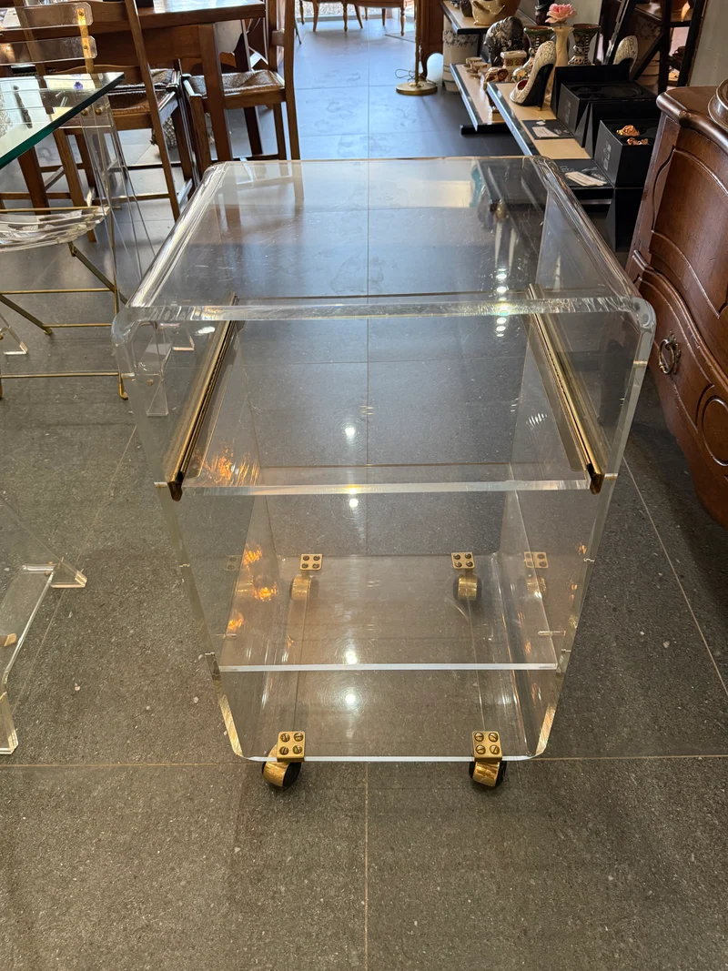 Desserte roulante en plexiglas – Marais International – années 1970-1980