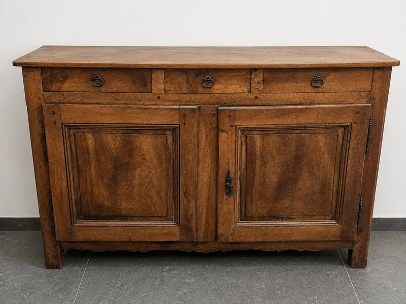 Buffet ancien XIXe siècle en noyer – 3 tiroirs