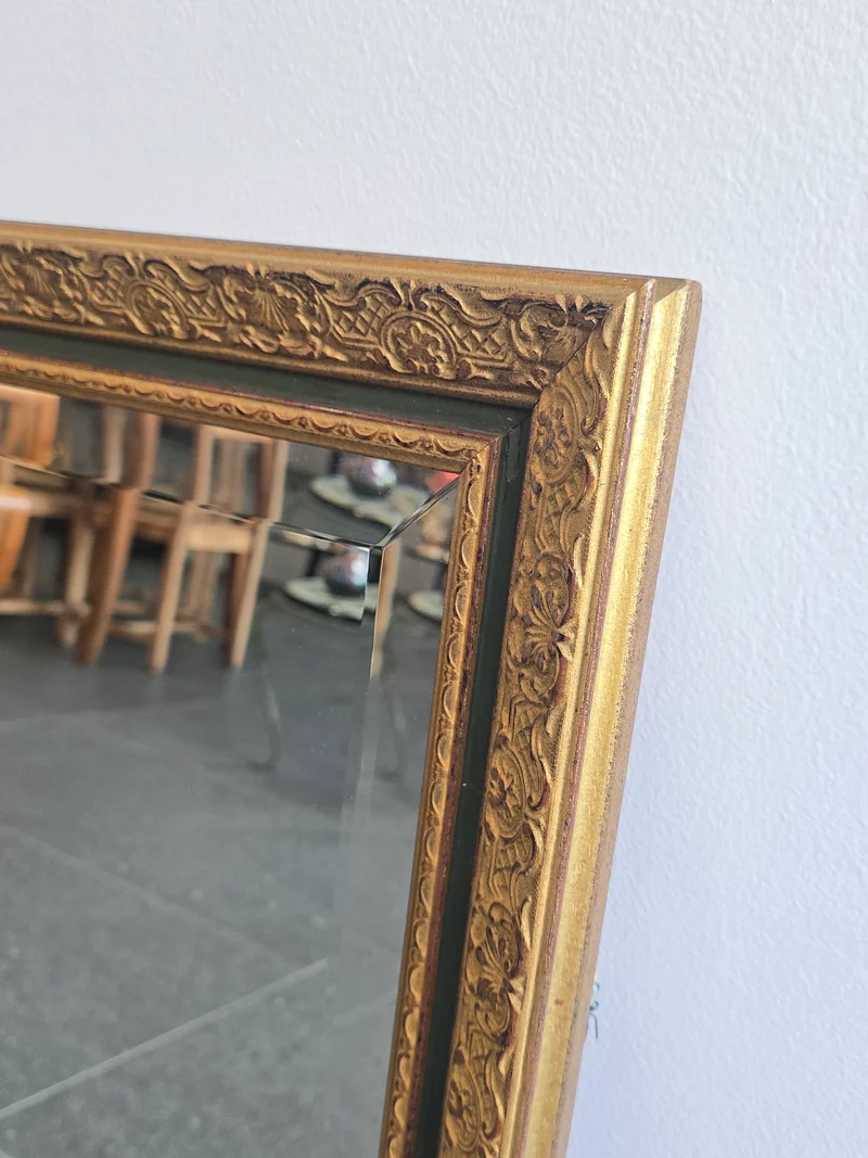 Miroir biseauté à cadre doré – 85x60cm Décor floral