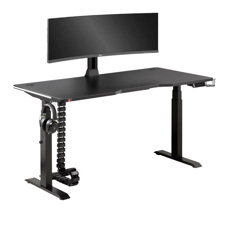 Bureau gaming assis debout électrique GamingDesk pour gamers exigeants