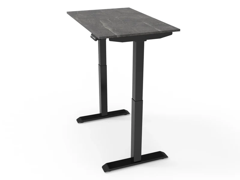 Bureau assis-debout compact pour télétravail, personnalisable et ergonomique : HomeDesk