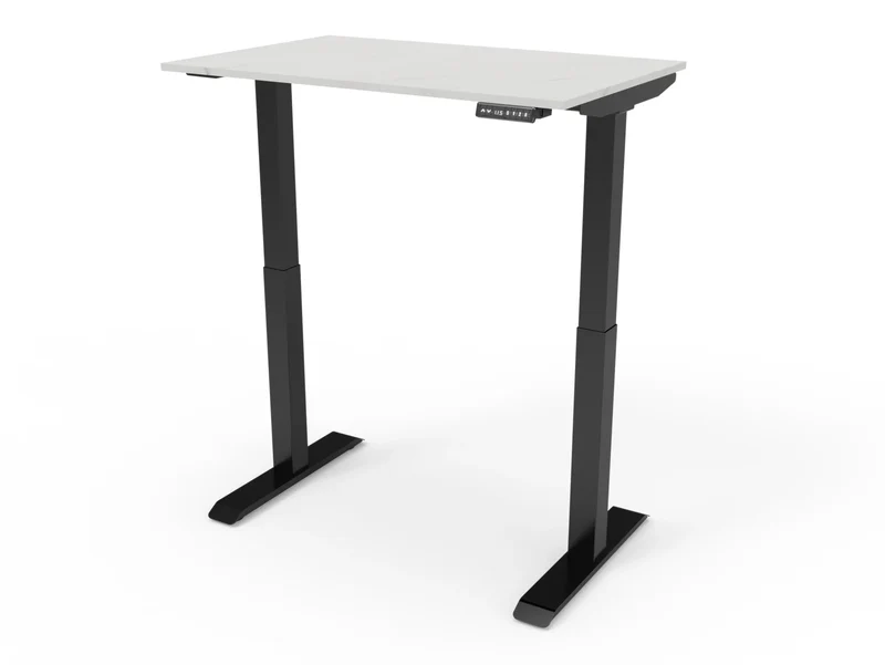 Bureau assis-debout compact pour télétravail, personnalisable et ergonomique : HomeDesk