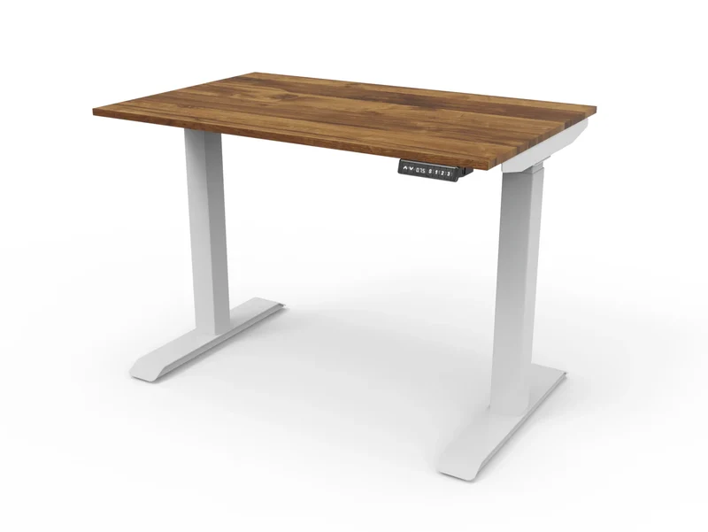 Bureau assis-debout compact pour télétravail, personnalisable et ergonomique : HomeDesk