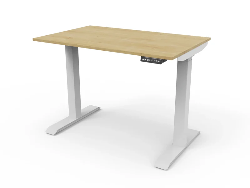 Bureau assis-debout compact pour télétravail, personnalisable et ergonomique : HomeDesk