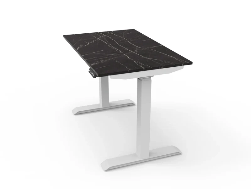Bureau assis-debout compact pour télétravail, personnalisable et ergonomique : HomeDesk