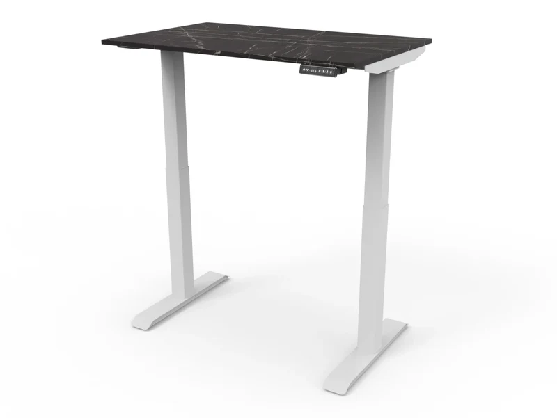Bureau assis-debout compact pour télétravail, personnalisable et ergonomique : HomeDesk
