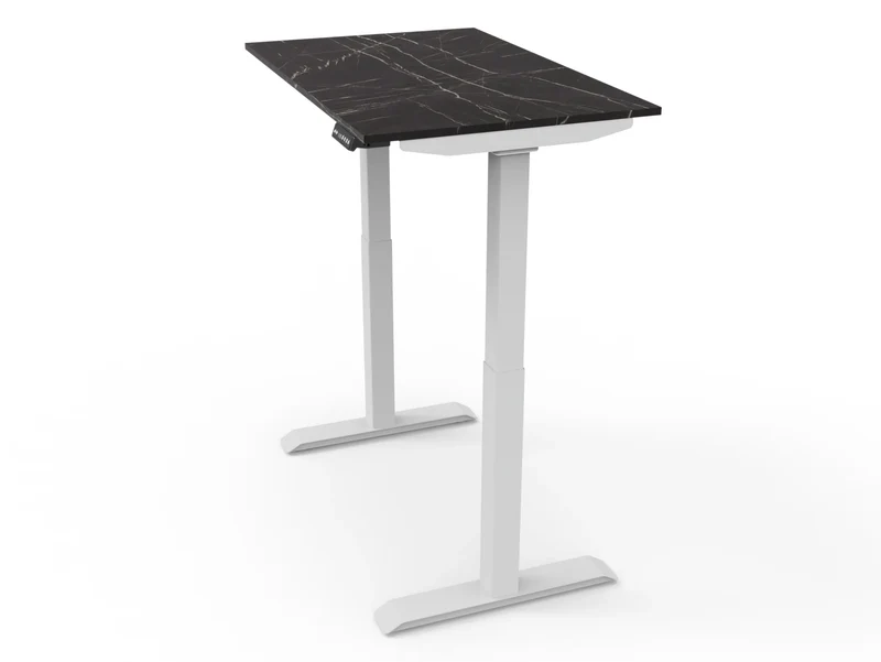Bureau assis-debout compact pour télétravail, personnalisable et ergonomique : HomeDesk