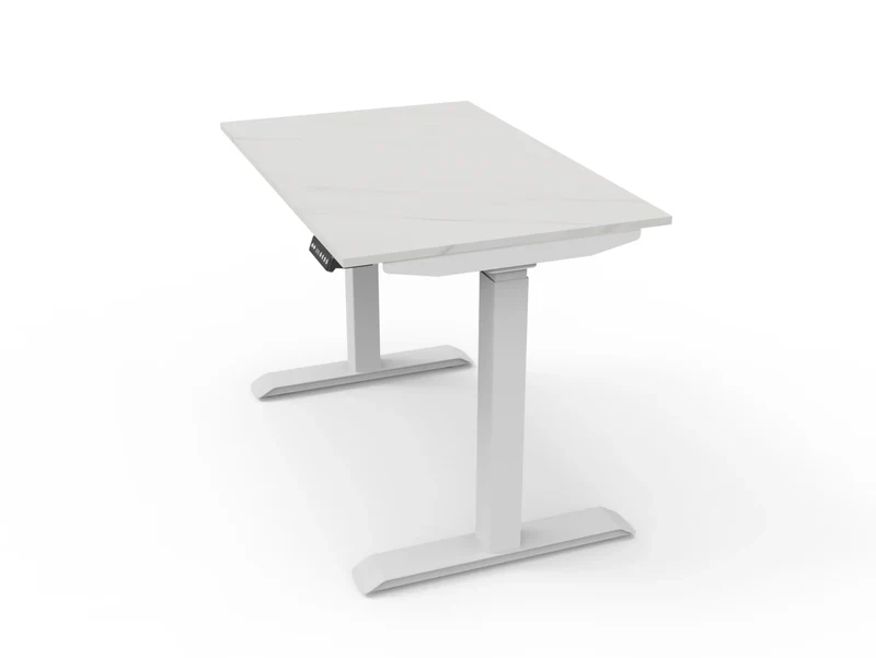 Bureau assis-debout compact pour télétravail, personnalisable et ergonomique : HomeDesk