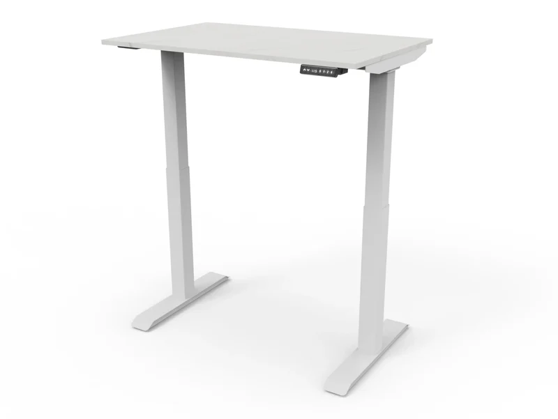 Bureau assis-debout compact pour télétravail, personnalisable et ergonomique : HomeDesk