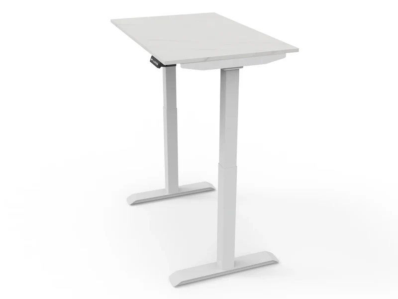 Bureau assis-debout compact pour télétravail, personnalisable et ergonomique : HomeDesk