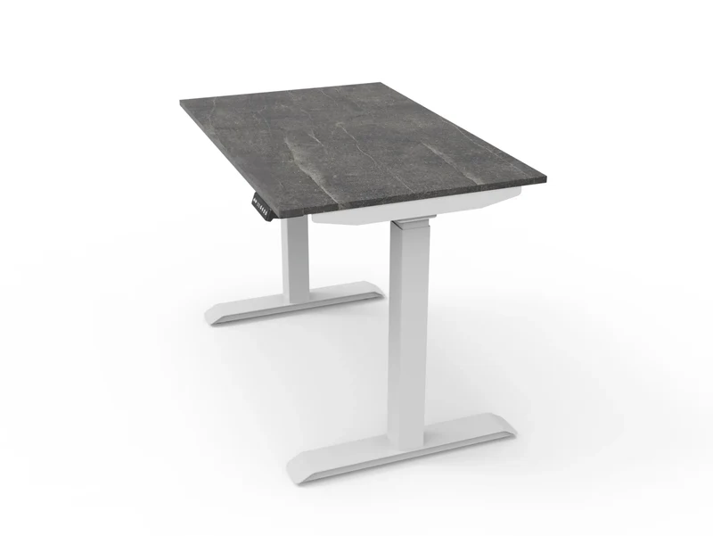 Bureau assis-debout compact pour télétravail, personnalisable et ergonomique : HomeDesk