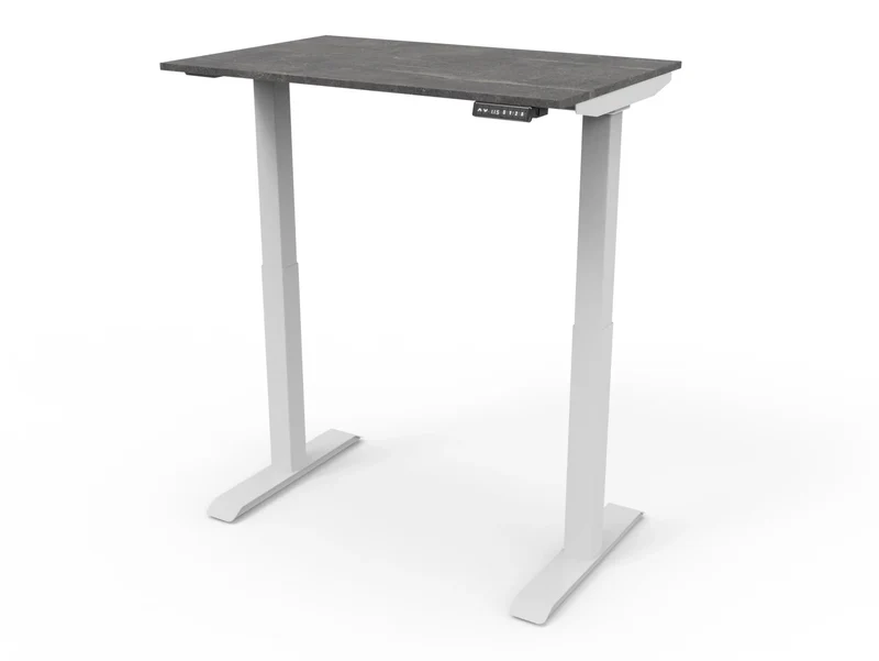 Bureau assis-debout compact pour télétravail, personnalisable et ergonomique : HomeDesk