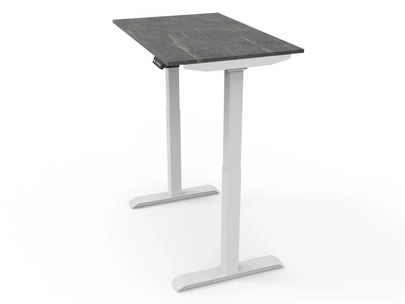 Bureau assis-debout compact pour télétravail, personnalisable et ergonomique : HomeDesk