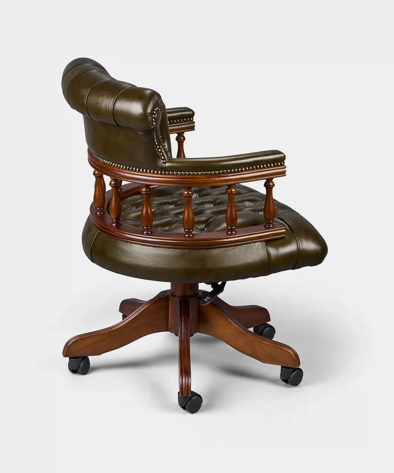 Captain's Chair Olijf groen - Chesterfield
