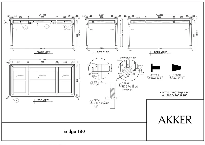 Bridge 180 Zwart