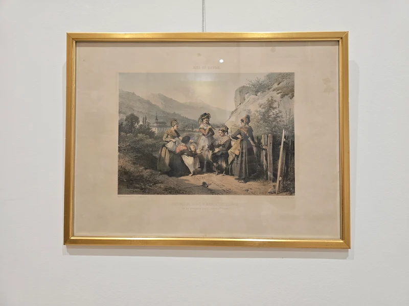 Lithographie encadrée – Nice et Savoie, Costumes du Bourg Saint-Maurice et des environs de Thonon