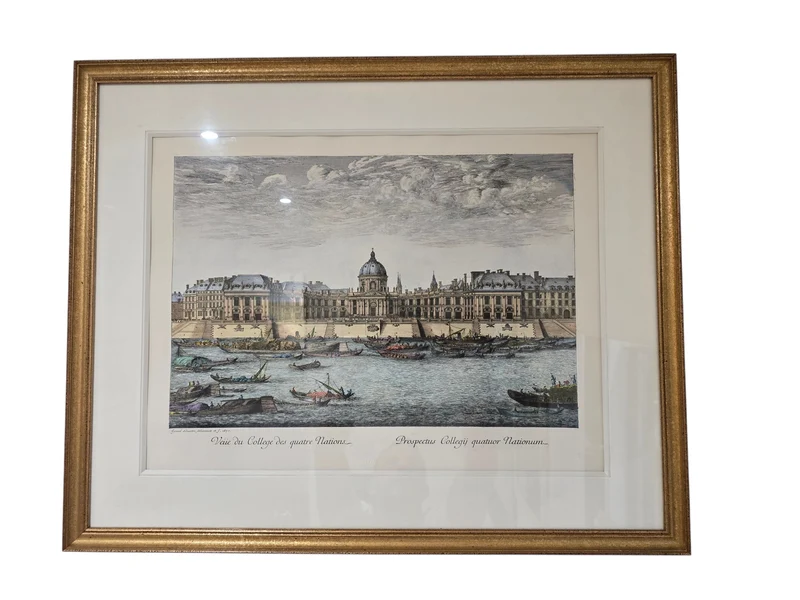 Gravure encadrée – Vue du Collège des Quatre Nations à Paris d’après Israël Silvestre
