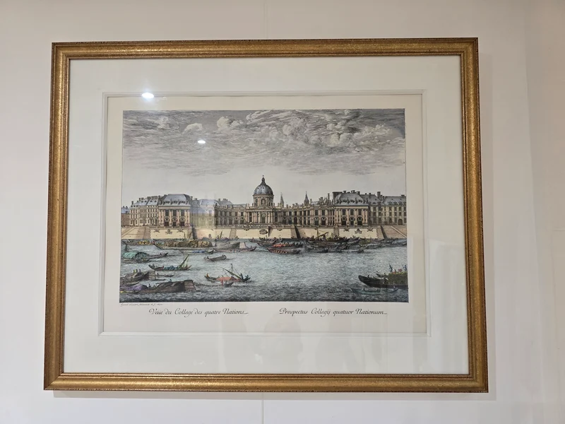 Gravure encadrée – Vue du Collège des Quatre Nations à Paris d’après Israël Silvestre