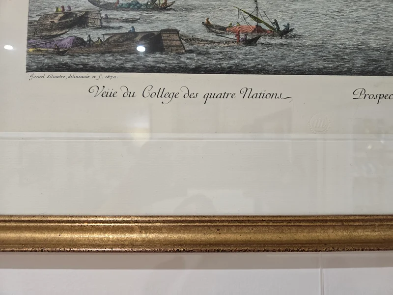 Gravure encadrée – Vue du Collège des Quatre Nations à Paris d’après Israël Silvestre
