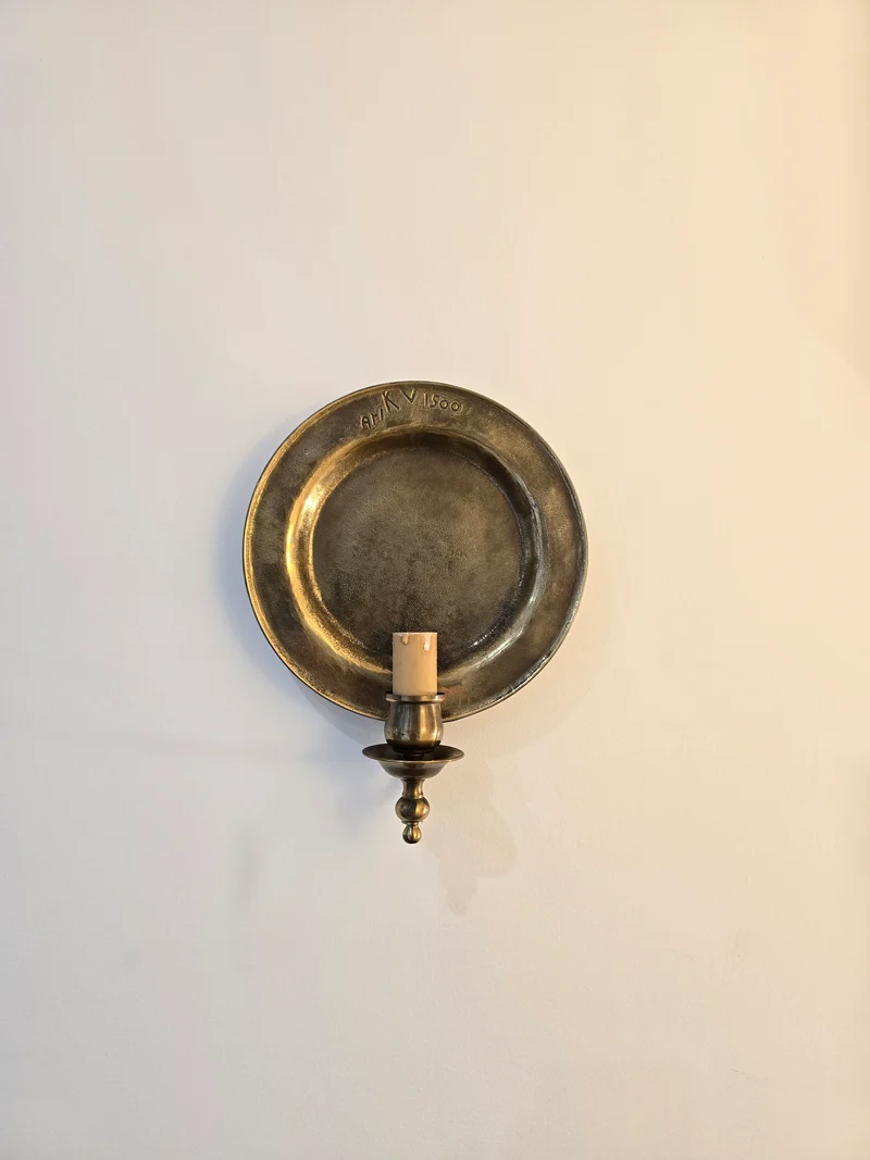 Lot de 2 appliques murales vintage Ari KV 1500 – bronze patiné – Ø 25 cm