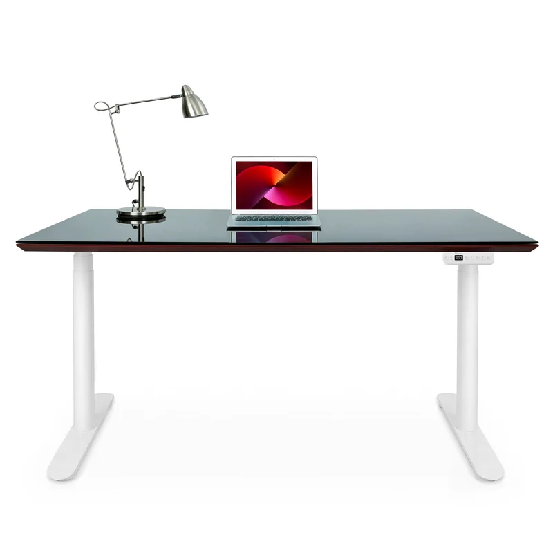 Bureau assis debout avec plateau en verre - DYNAMIC EXECUTIVE