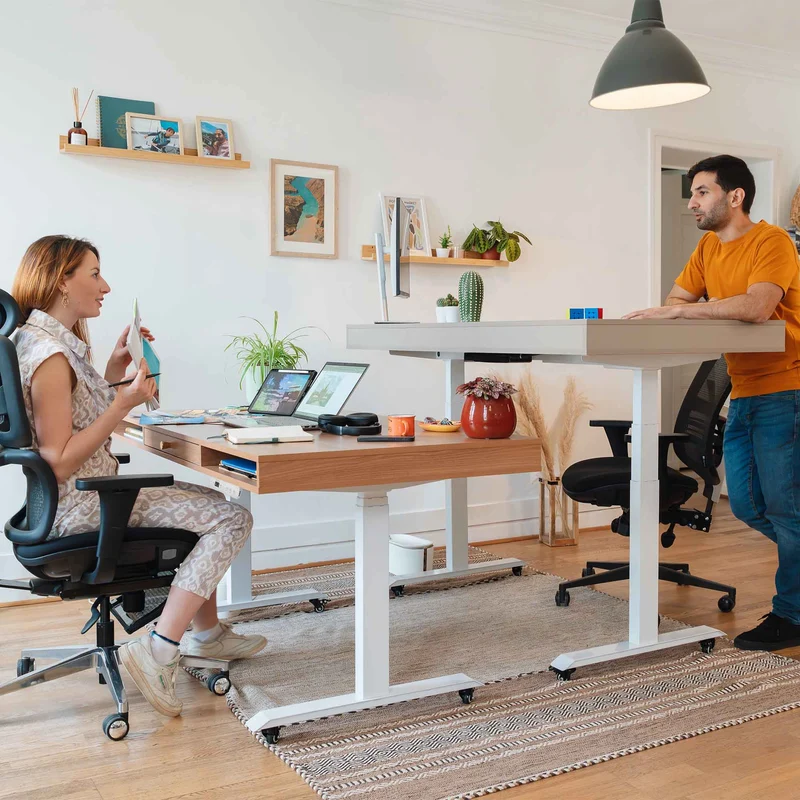Bureau assis debout avec rangement - SPACE DYNAMIC