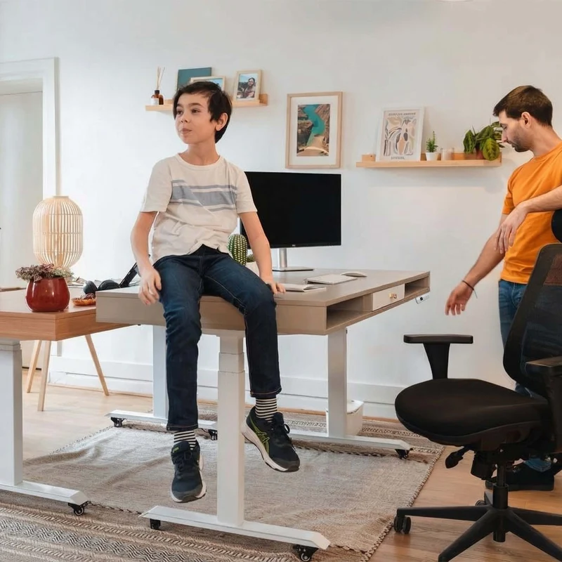 Bureau assis debout avec rangement - SPACE DYNAMIC