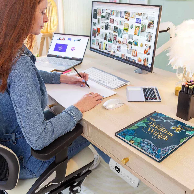 Bureau assis debout avec rangement - SPACE DYNAMIC