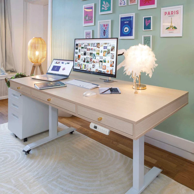 Bureau assis debout avec rangement - SPACE DYNAMIC