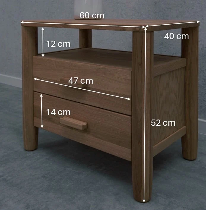 Table de chevet en chêne massif AURA | VESKOR