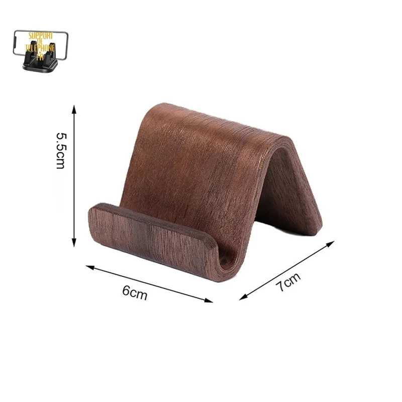 Support de téléphone en bois massif – Présentoir de cartes de visite & décoration bureau