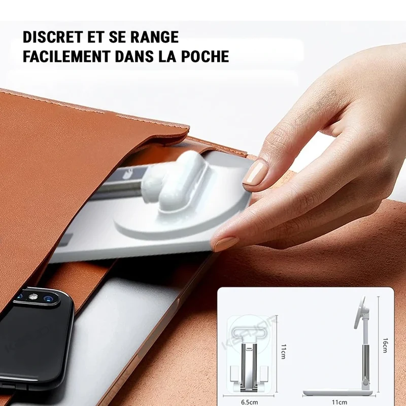 Support de téléphone magnétique pliable et réglable