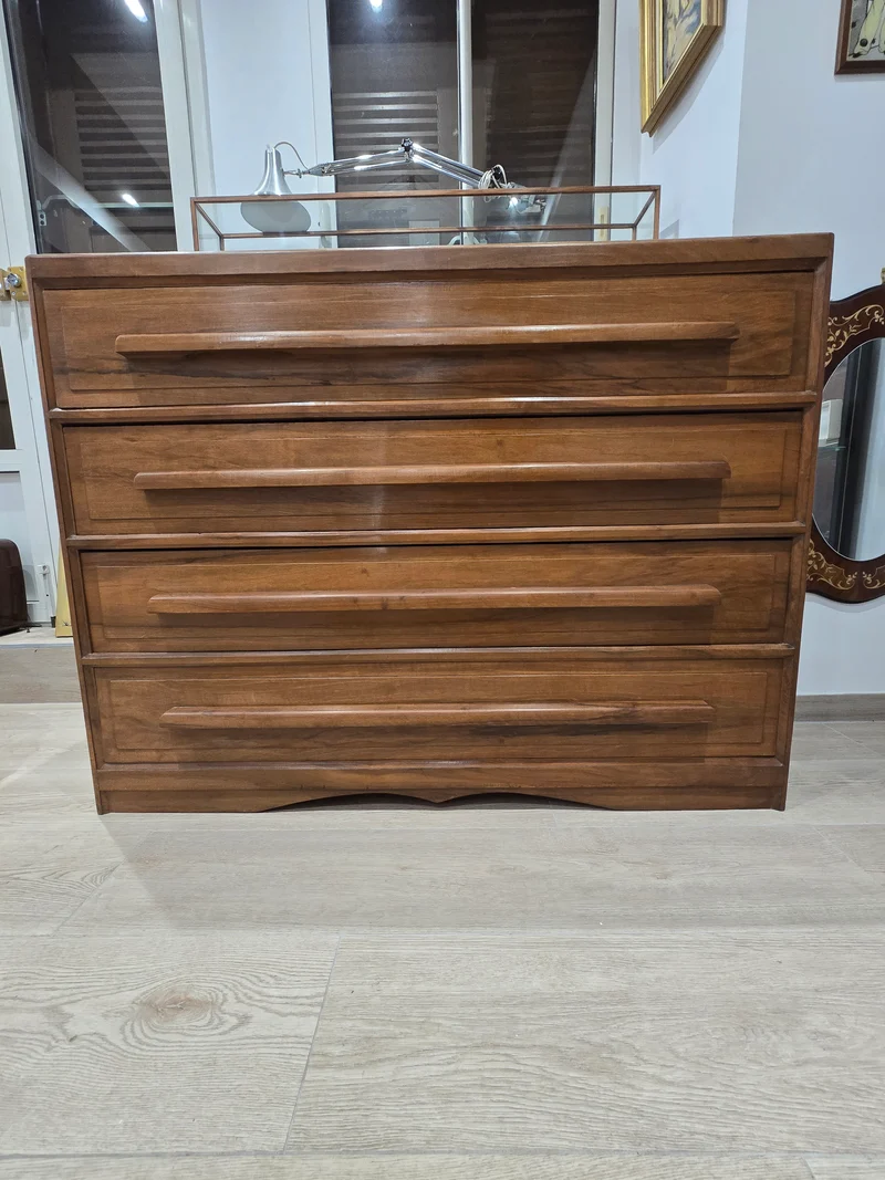 Grande Commode 4 Tiroirs en Noyer