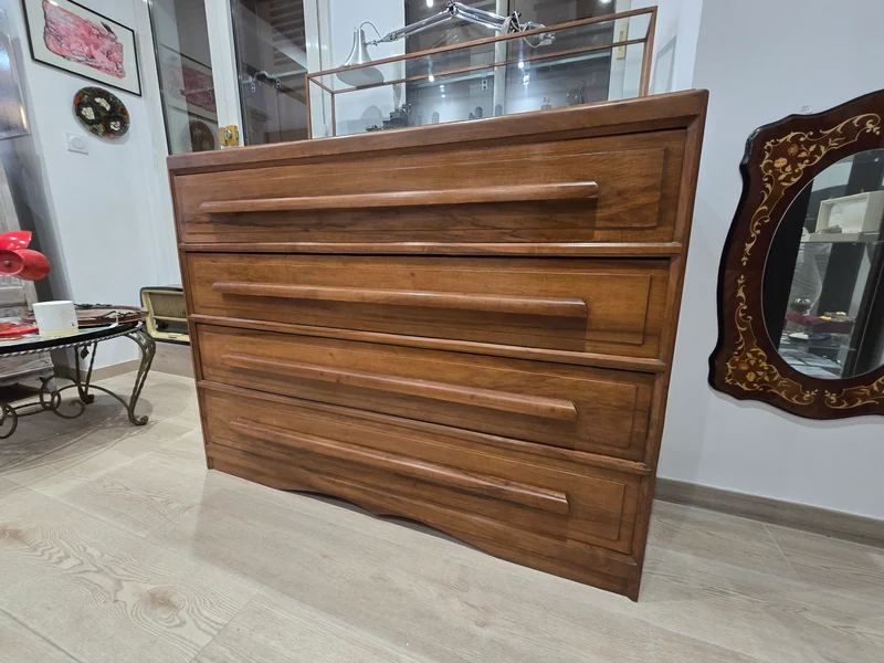 Grande Commode 4 Tiroirs en Noyer