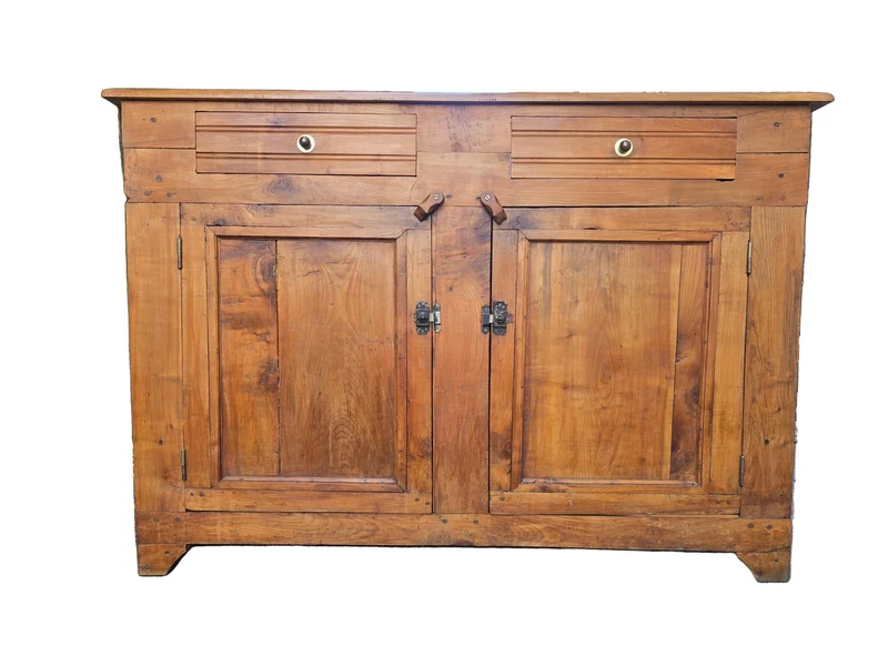 Buffet ancien de ferme en cerisier massif – style campagne rustique