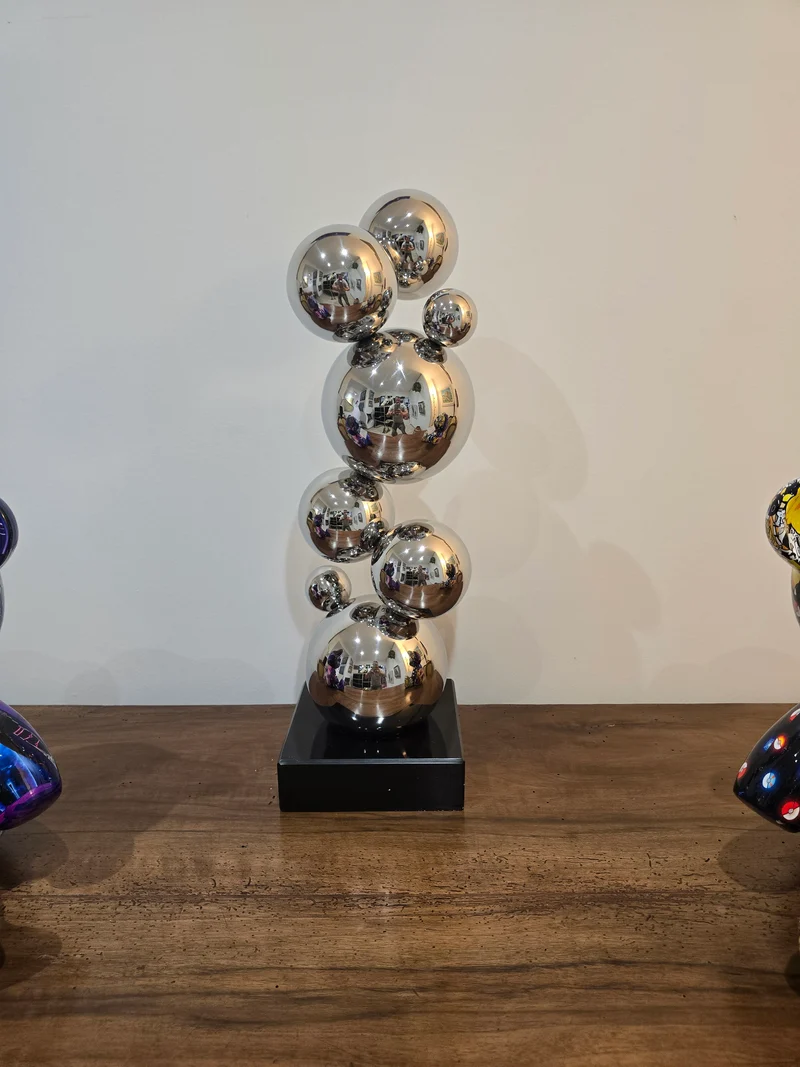 Sculpture Design boule Chromée – 59 cm