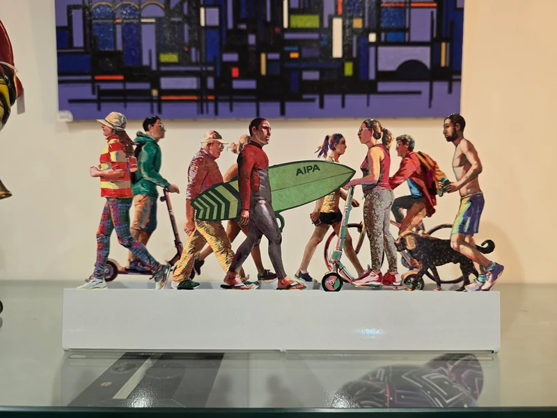Sculpture David Gerstein “TLV Promenade” – métal découpé coloré